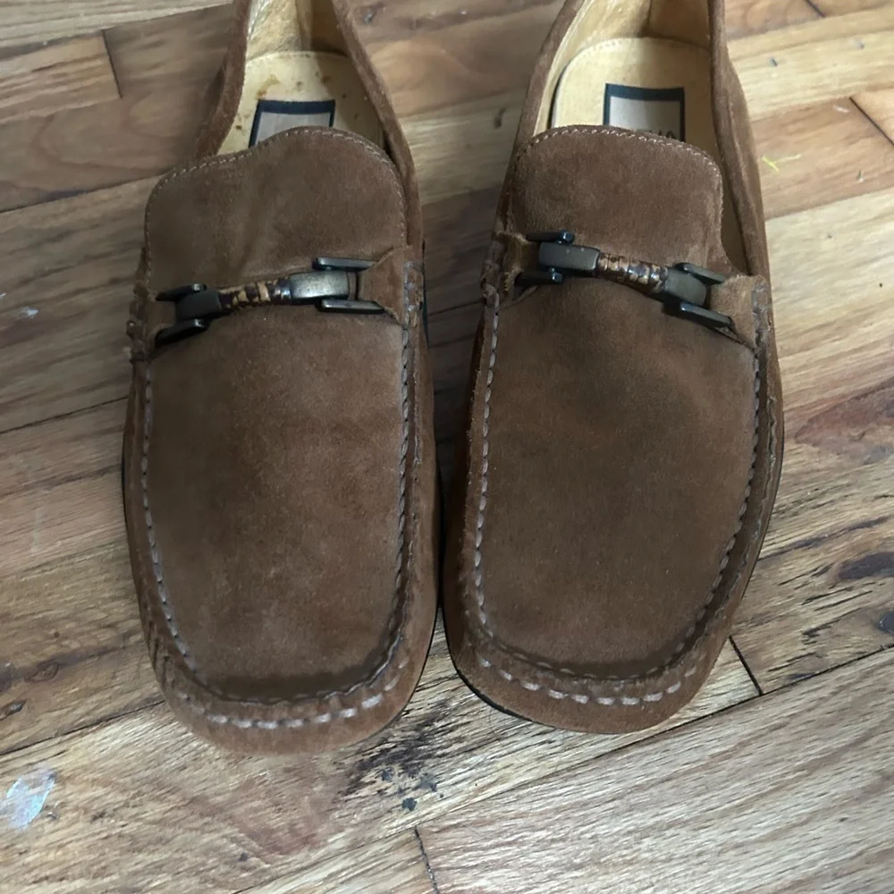 NATHA STUDIO LOAFERS Shoes Brown Suede Slip on Size 11R